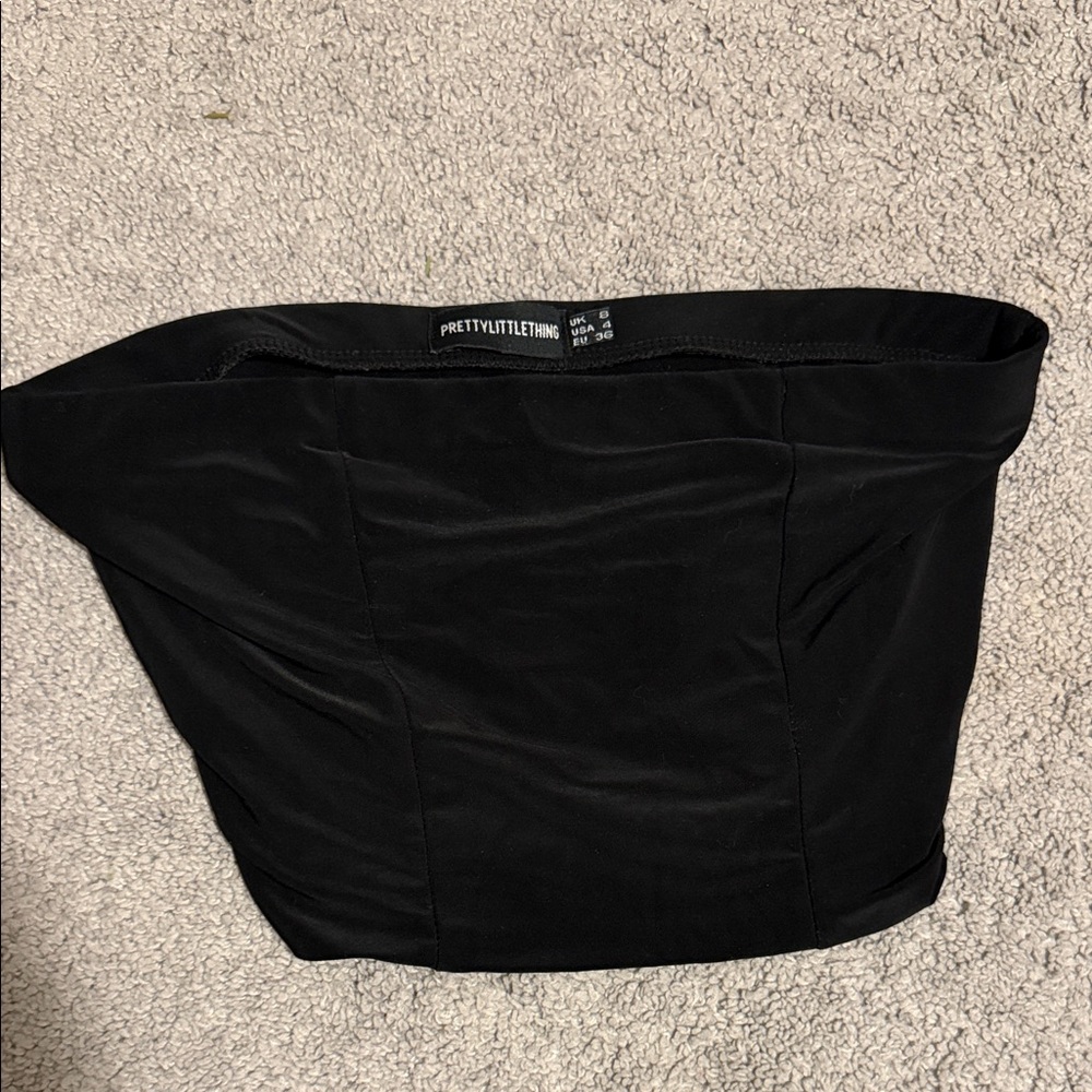 PrettyLittleThing Black Strapless Tube Top